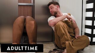ADULT TIME - Pervy Maintenance Man Fucks August Skye While She's STUCK IN THE ELEVATOR!